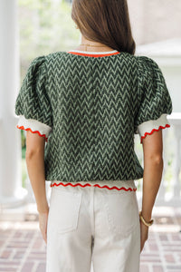 Just My Shade Olive Blouse