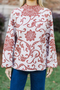 Fate: Held In Threads Blush Floral Sweater