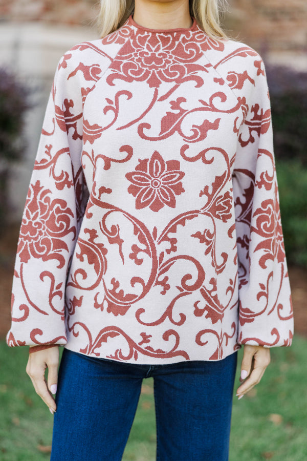 Fate: Held In Threads Blush Floral Sweater