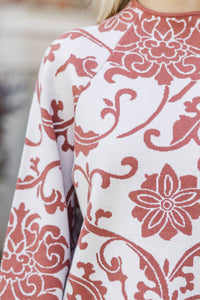 Fate: Held In Threads Blush Floral Sweater