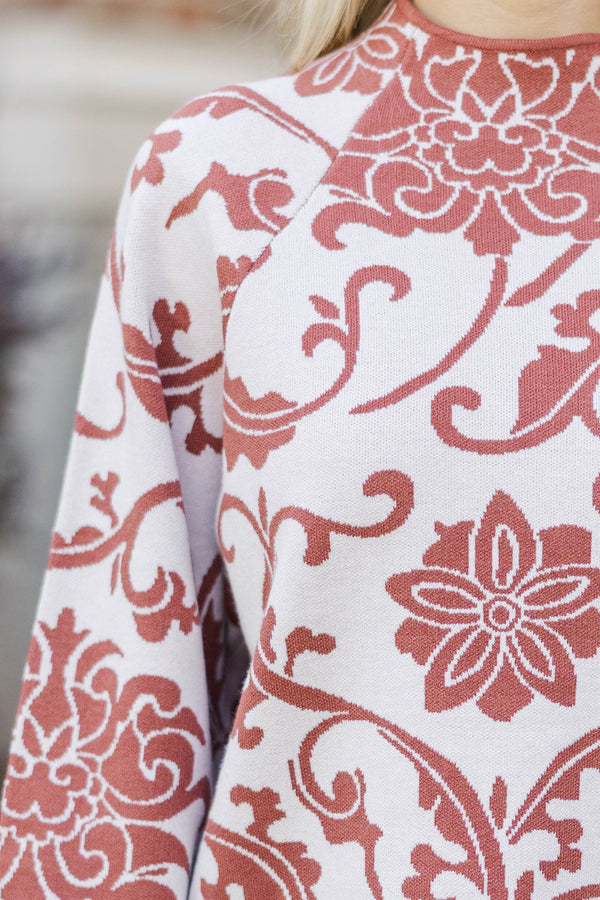 Fate: Held In Threads Blush Floral Sweater