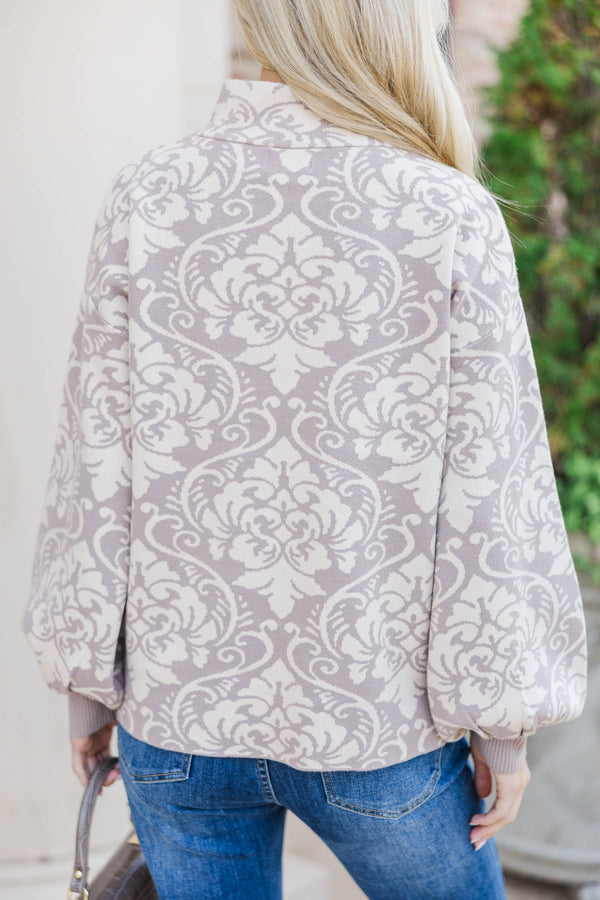 In Soft Lighting Cream Floral Sweater