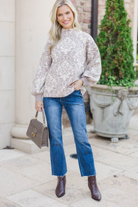 In Soft Lighting Cream Floral Sweater