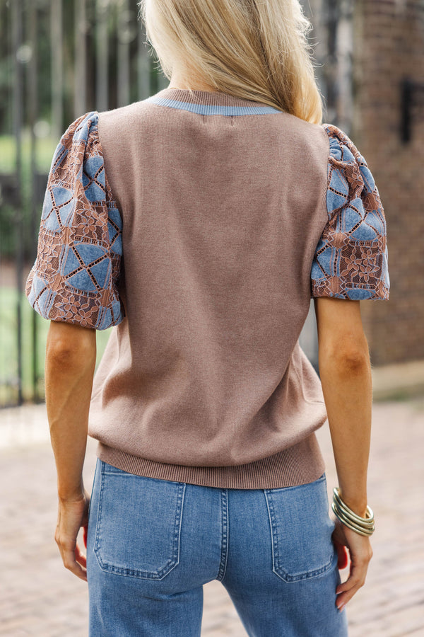 Morning Coffee Runs Mocha Sweater