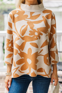 Wildflower Wonders Camel Floral Sweater