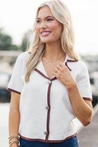 A Love Like This Cream Short Sleeve Sweater