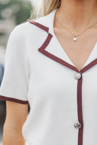 A Love Like This Cream Short Sleeve Sweater