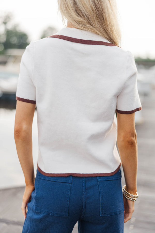 A Love Like This Cream Short Sleeve Sweater