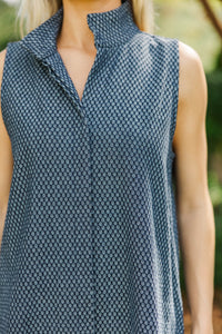 Catch Me Later Navy Ditsy Floral Dress