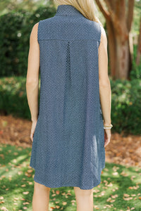 Catch Me Later Navy Ditsy Floral Dress