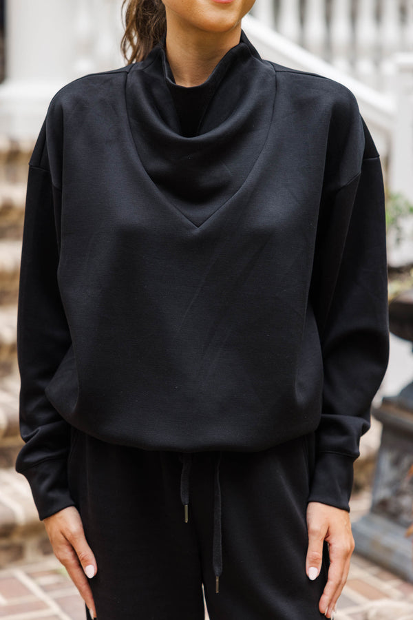 Working Late Black Long Sleeve Top