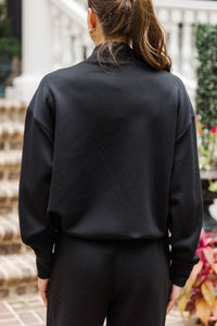 Working Late Black Long Sleeve Top