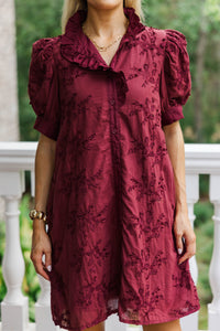 Bet on Me Burgundy Textured Dress