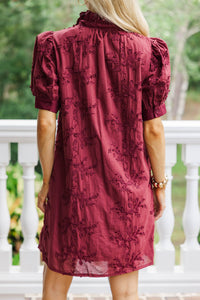 Bet on Me Burgundy Textured Dress
