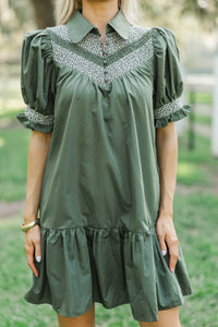 Life Goes On Olive Babydoll Dress