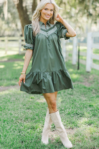 Life Goes On Olive Babydoll Dress