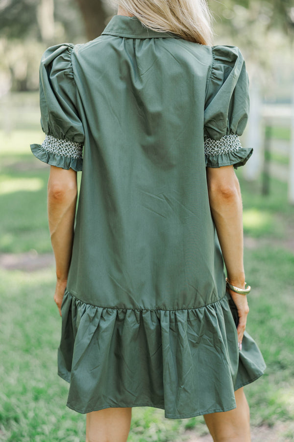 Life Goes On Olive Babydoll Dress