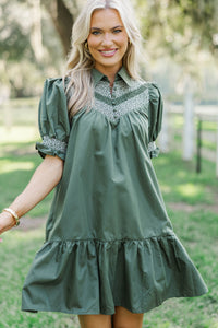 Life Goes On Olive Babydoll Dress