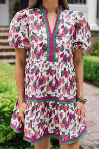 Why Not Now Plum Floral Dress