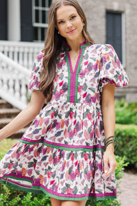 Why Not Now Plum Floral Dress