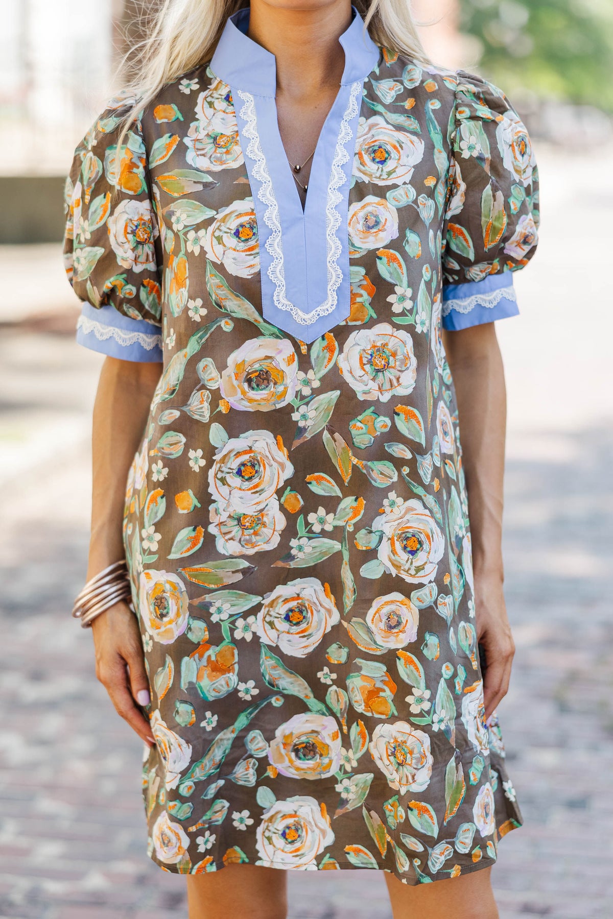 Sweet and Simple Brown Floral Dress – Shop the Mint