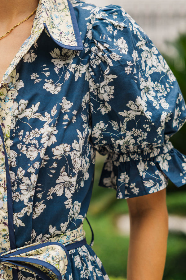 Ray of Sunshine Navy Multi Floral Dress