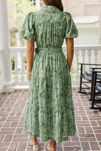 Forever Free Sage Floral Dress