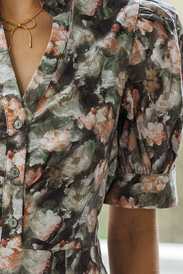 Miss Me Olive Floral Dress