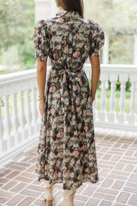 Miss Me Olive Floral Dress