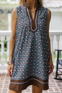 Sunday Bliss Blue Medallion Dress