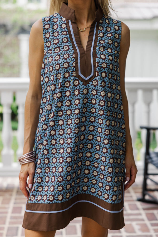 Sunday Bliss Blue Medallion Dress