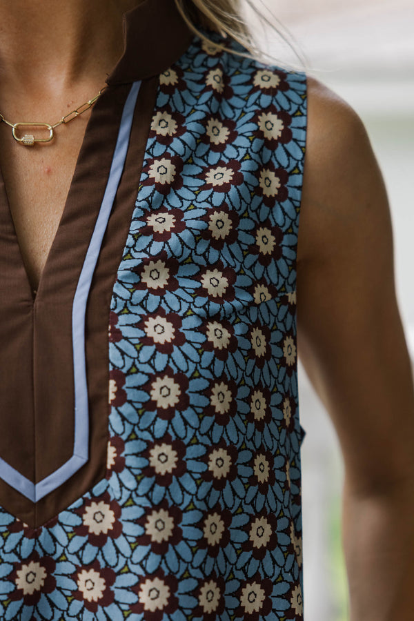 Sunday Bliss Blue Medallion Dress