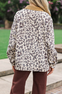 Wild and Free Camel Leopard Print Jacket
