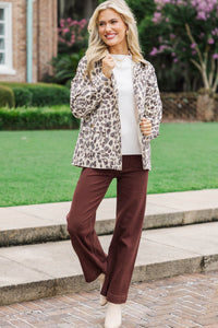 Wild and Free Camel Leopard Print Jacket