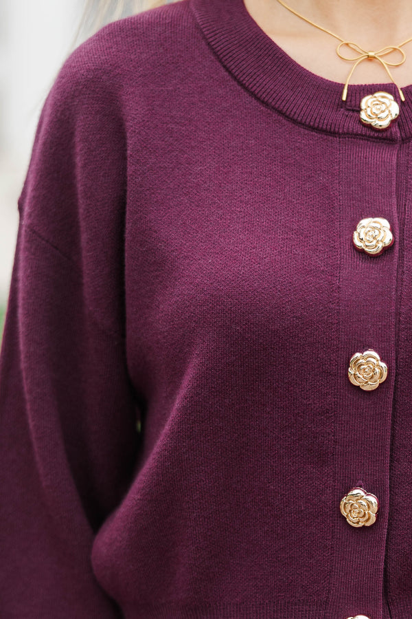 Aim To Inspire Burgundy L/S Cardigan