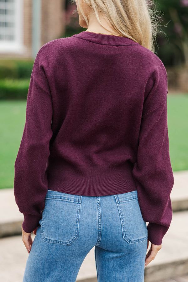 Aim To Inspire Burgundy L/S Cardigan