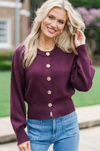 Aim To Inspire Burgundy L/S Cardigan