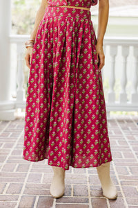 With The Wind Burgundy Medallion Skirt