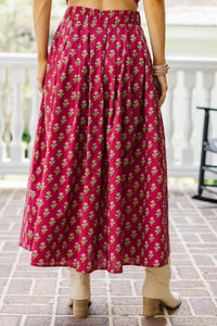 With The Wind Burgundy Medallion Skirt