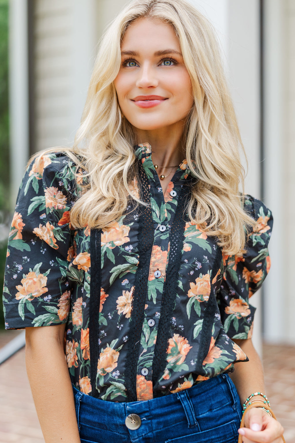 Certainly True Black Floral Blouse – Shop the Mint