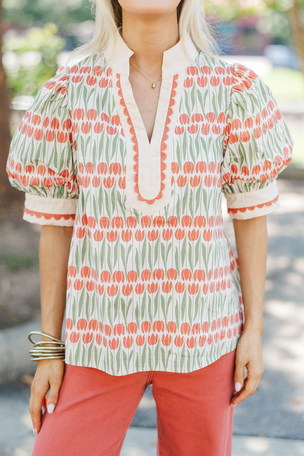 Why Wait White Floral Puff Sleeve Blouse