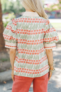 Why Wait White Floral Puff Sleeve Blouse