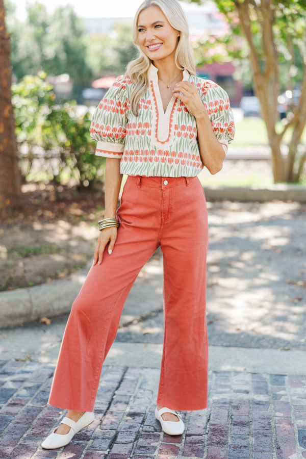 Why Wait White Floral Puff Sleeve Blouse