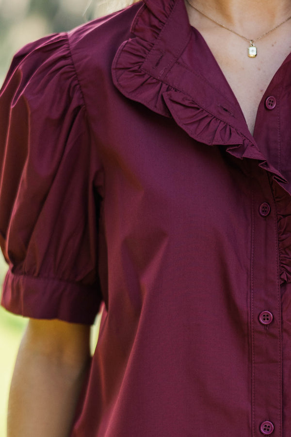 Bold and Beautiful Burgundy Blouse
