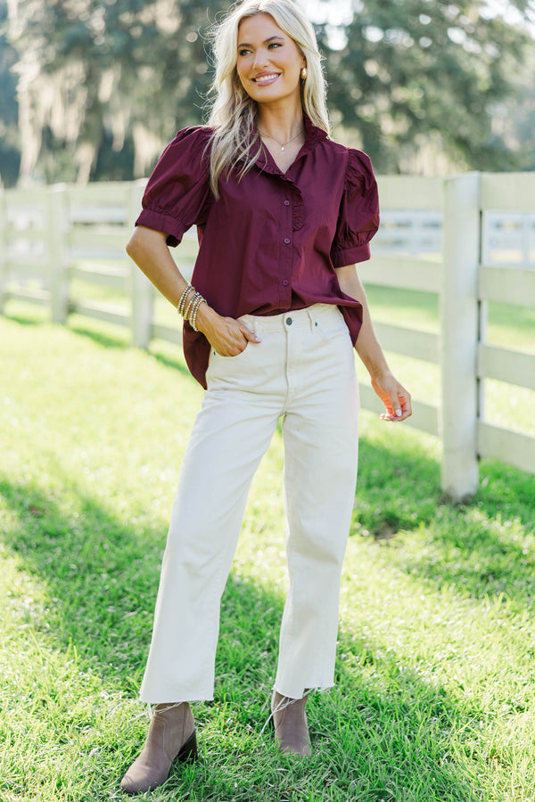 Bold and Beautiful Burgundy Blouse