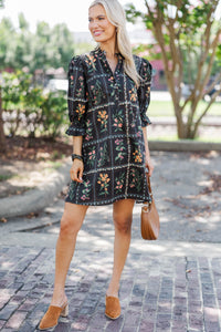 So Devine Black Floral Dress