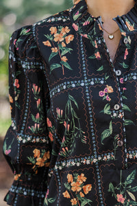 So Devine Black Floral Dress