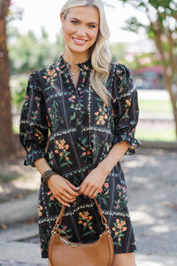 So Devine Black Floral Dress
