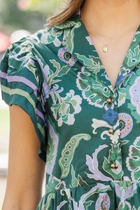 In Bloom Green Floral Midi Dress