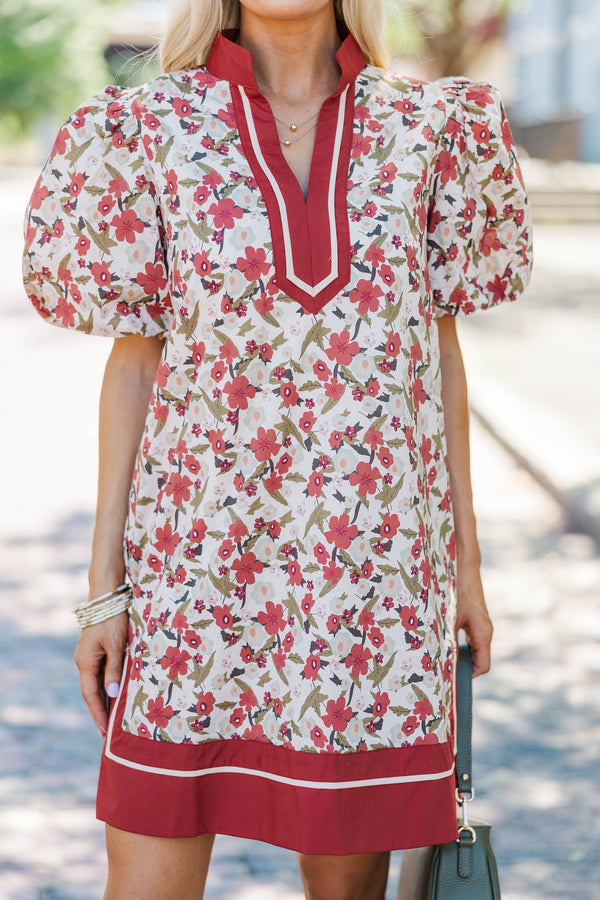 Consider Me Lucky White Floral Dress